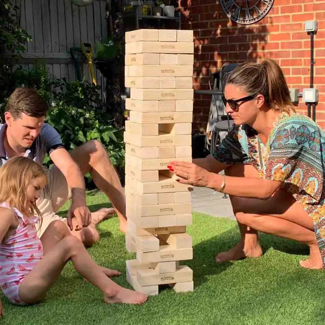 Giant Jenga High Tower Blocks Building Garden Game UK 